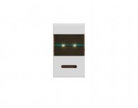 Vitrína na stenu s osvetlením Azteca SFW1W/10/6 - dub san remo / biely lesk / wenge magia