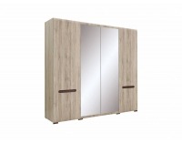 Šatníková skriňa so zrkadlom Azteca SZF2D2L/21/22 - dub san remo / wenge magia