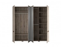 Šatníková skriňa so zrkadlom Azteca SZF2D2L/21/22 - dub san remo / wenge magia