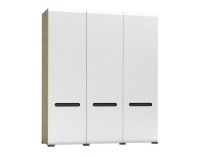 Šatníková skriňa Azteca SZF3D/21/18 - dub san remo / biely lesk / wenge magia