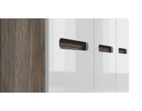 Šatníková skriňa Azteca SZF3D/21/18 - dub san remo / biely lesk / wenge magia