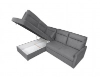 Rohová sedačka s rozkladom a úložným priestorom Barlo L - sivá