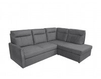 Rohová sedačka s rozkladom a úložným priestorom Barlo P - sivá