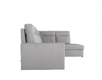 Rohová sedačka s rozkladom a úložným priestorom Barlo P - svetlosivá