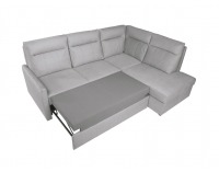 Rohová sedačka s rozkladom a úložným priestorom Barlo P - svetlosivá