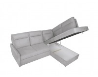 Rohová sedačka s rozkladom a úložným priestorom Barlo P - svetlosivá