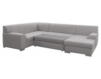 Rohová sedačka U s rozkladom Bolzano-U L - béžovosivá / satyna