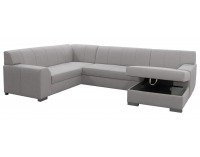 Rohová sedačka U s rozkladom Bolzano-U L - béžovosivá / satyna