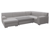 Rohová sedačka U s rozkladom Bolzano-U P - béžovosivá / satyna