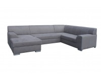 Rohová sedačka U s rozkladom Bolzano-U P - sivá / satyna