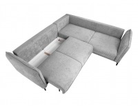 Rohová sedačka s rozkladom a úložným priestorom Borden Lux P - sivá