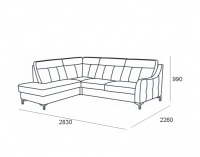 Kožená rohová sedačka s rozkladom Camomilla L - sivá / čierna
