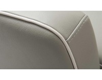 Kožená rohová sedačka s rozkladom Camomilla L - sivá / čierna