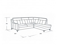 Kožená rohová sedačka s rozkladom Camomilla P - sivá / čierna