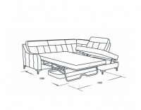 Kožená rohová sedačka s rozkladom Camomilla P - sivá / čierna