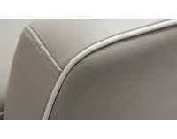 Kožená rohová sedačka s rozkladom Camomilla P - sivá / čierna