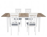 Jedálenská stolička Cannet - biela / sivá