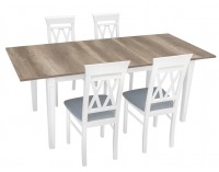 Jedálenská stolička Cannet - biela / sivá