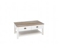 Konferenčný stolík so zásuvkami Cannet LAW/110 - biela / dub canyon monument / biela matná