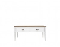 Konferenčný stolík so zásuvkami Cannet LAWR/110 - biela / dub canyon monument / biela matná