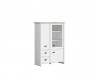 Vitrína Cannet REG2D1W2S - biela / dub canyon monument / biela matná