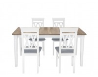 Rozkladací jedálenský stôl Cannet - biela / dub canyon monument