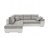 Rohová sedačka s rozkladom Carl II Lux L - svetlosivá / biela