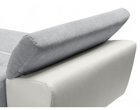 Rohová sedačka s rozkladom Carl II Lux L - svetlosivá / biela