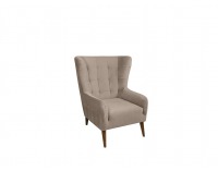 Kreslo (ušiak) Casey - béžová / drevo (TX061)