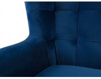 Kreslo (ušiak) Casey - tmavomodrá / drevo (TX023)