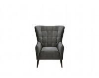 Kreslo (ušiak) Casey - tmavosivá / drevo (TX023)