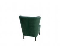 Kreslo (ušiak) Casey - tmavozelená / drevo (TX023)