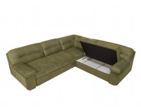 Rohová sedačka s rozkladom a úložným priestorom Cayo P - zelená