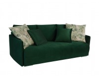 Pohovka s rozkladom a úložným priestorom Clarc II Lux - tmavozelená / vzor