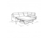 Kožená rohová sedačka s rozkladom Clivia P - ružová