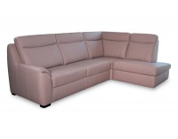 Kožená rohová sedačka s rozkladom Clivia P - ružová