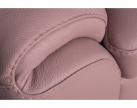 Kožená rohová sedačka s rozkladom Clivia P - ružová