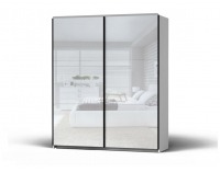 Šatníková skriňa s posuvnými dverami Colin 183 - biela / lak biely lesk