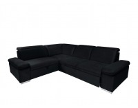 Rohová sedačka s rozkladom a úložným priestorom Darby L - čierna