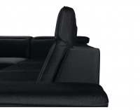 Rohová sedačka s rozkladom a úložným priestorom Darby L - čierna