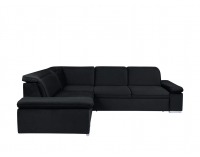 Rohová sedačka s rozkladom a úložným priestorom Darby L - čierna