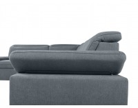 Rohová sedačka s rozkladom a úložným priestorom Darby L - sivá