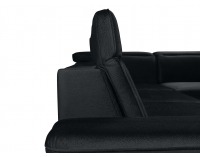 Rohová sedačka s rozkladom a úložným priestorom Darby P - čierna