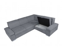Rohová sedačka s rozkladom a úložným priestorom Darby P - sivá