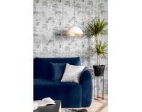 Pohovka s rozkladom a úložným priestorom Divala Lux - tmavomodrá / vzor