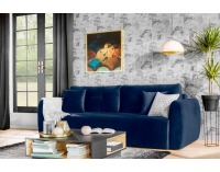 Pohovka s rozkladom a úložným priestorom Divala Lux - tmavomodrá / vzor