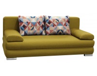 Pohovka s rozkladom a úložným priestorom Dolce - žltá / vzor / chróm