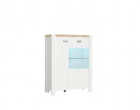 Vitrína s osvetlením Dreviso REG1D1W/95/123 - biela / dub westminster