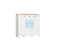 Vitrína s osvetlením Dreviso REG2D1W/125/123 - biela / dub westminster