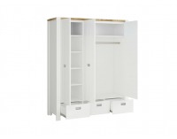 Šatníková skriňa Dreviso SZF3D3S - biela / dub westminster